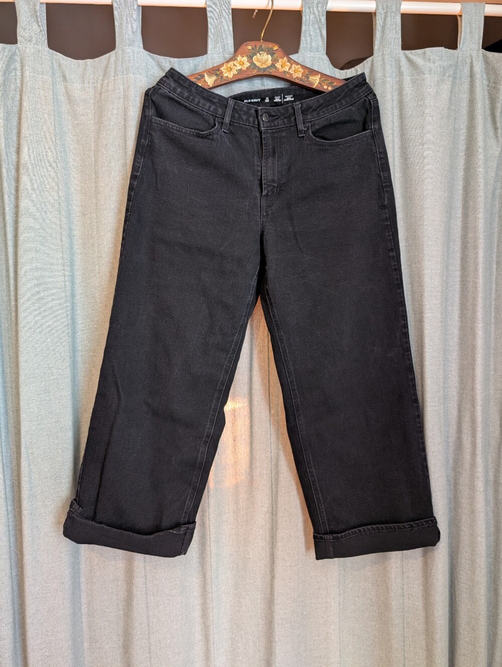 Old Navy Black High-Rise Wide Leg Jeans
